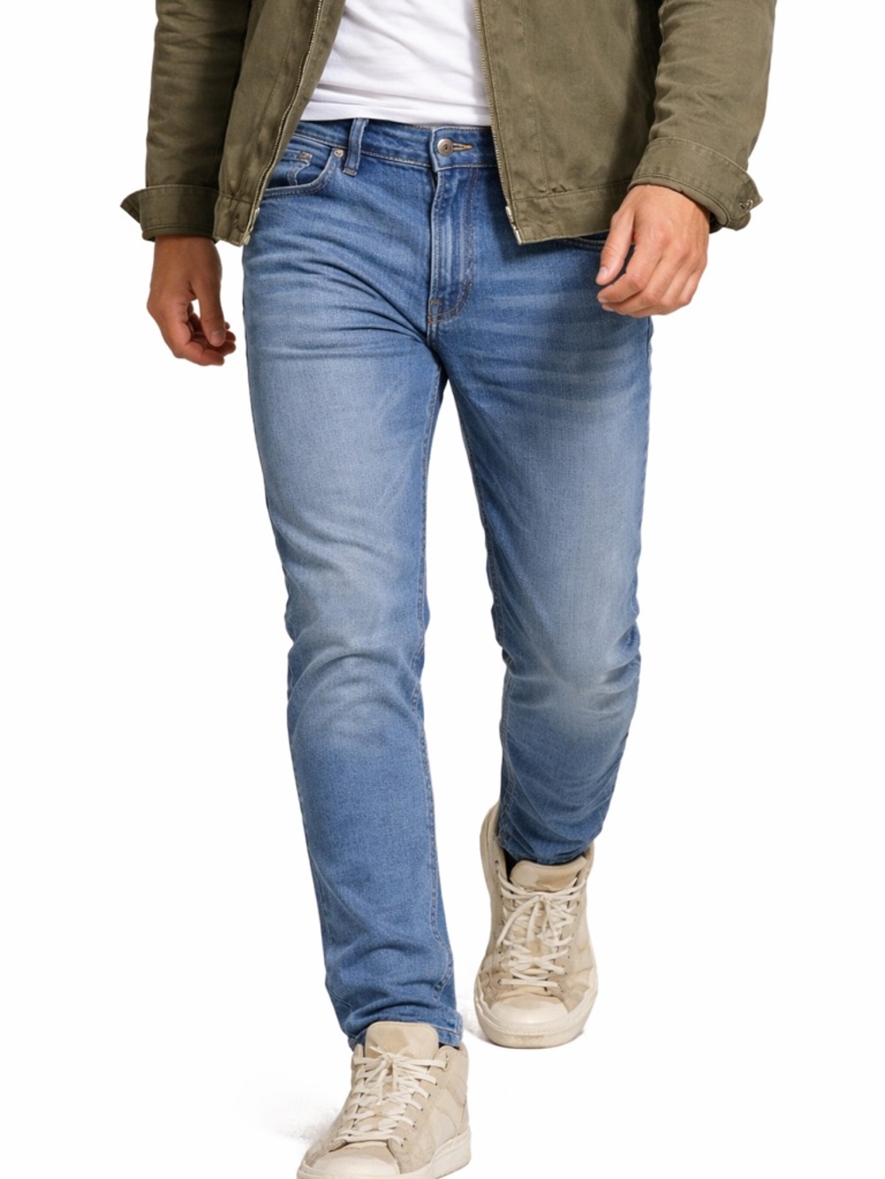 Murano‎ Mens Slim Fit Medium Wash Blue Stretch Denim Jeans 32x34